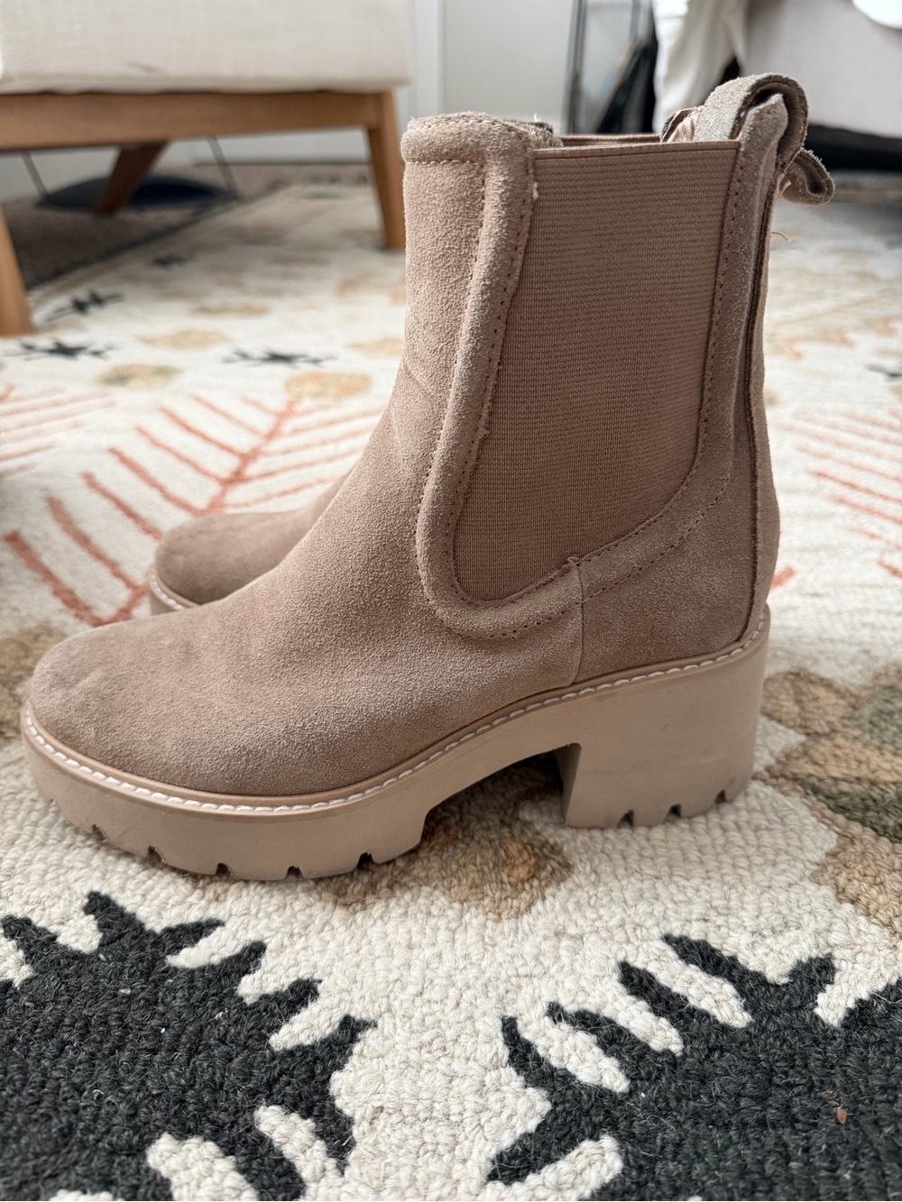 Dolce Vita Taupe Suede Lug Chelsea Boot